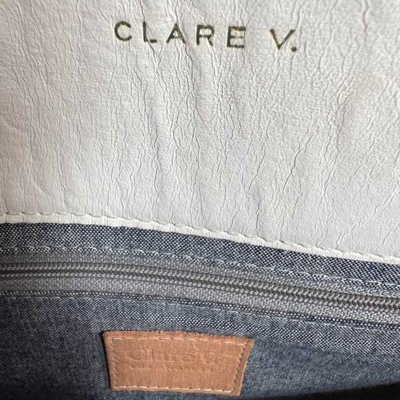 Clare V. Petite Sandrine Bag Color White Vachetta - Picture 6 of 16